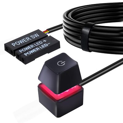 Desktop Computer Power Switch Power Supply Cable External Remote Start Pc Mother