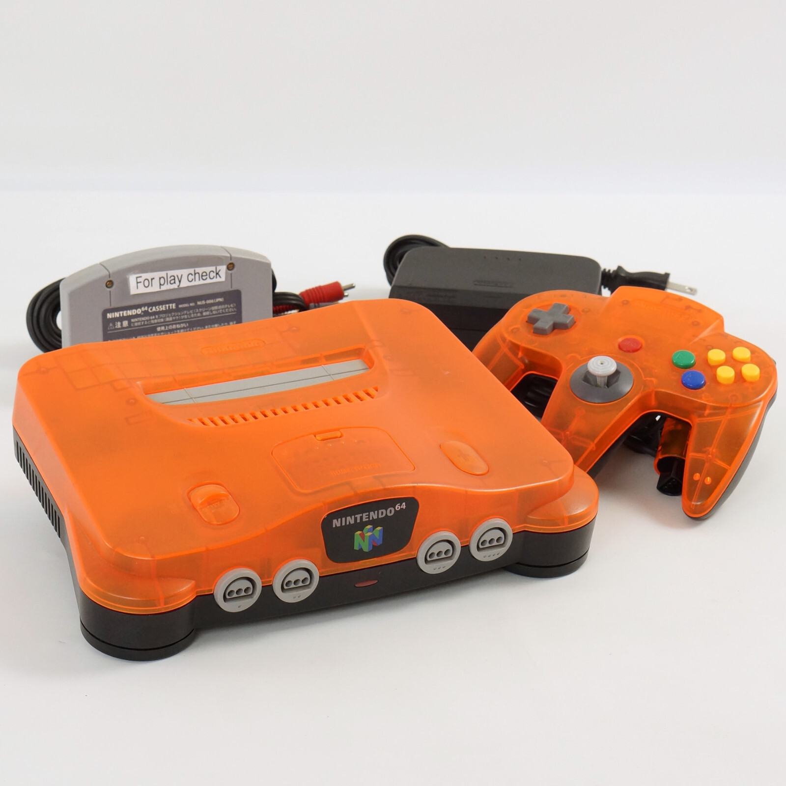 Nintendo 64 CLEAR ORANGE Console System wz Expansion pak NUS Nintendo 64 CLEAR ORANGE Console System wz Expansion pak NUS
