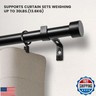 SOMINS 1 Inch Curtain Rods for Windows 16 to 28, Outdoor Heavy Duty Adjustable Curtain Rod, Indoor Modern Drapery Pole, Black, 16-28