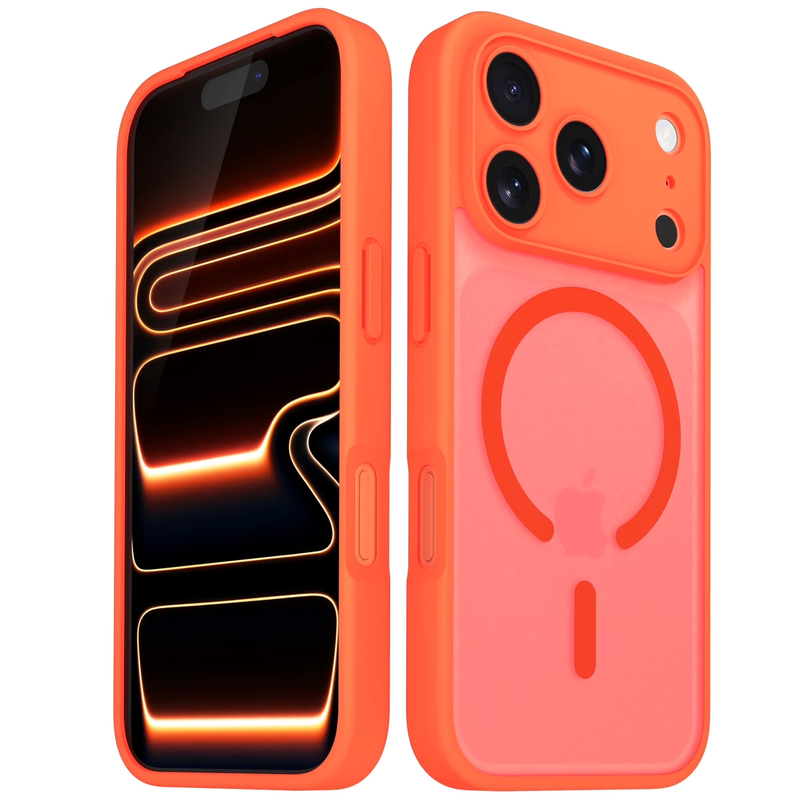 for Apple Iphone 17 Pro Case Magsafe, Magnetic Ring Shockproof Translucent Back