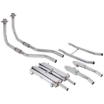 Polished Stainless Exhaust System by Tourist Trophy, Jaguar E-Type 4.2L Ser. ...