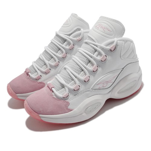 

Reebok Question Mid Pink Toe Белая мужская повседневная обувь унисекс Lifestyle G55120, Белый, Question Mid