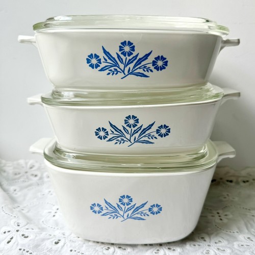 Corningware Blue Cornflower 2 1Qt P-1-B And 1 3/4Qt P-1 3/4
