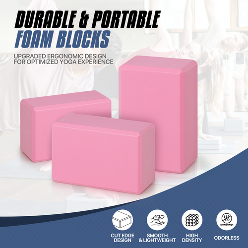 EVA Foam Yoga Block Home Gym Pilates Stretching Aid Exercise Support Brick Pink