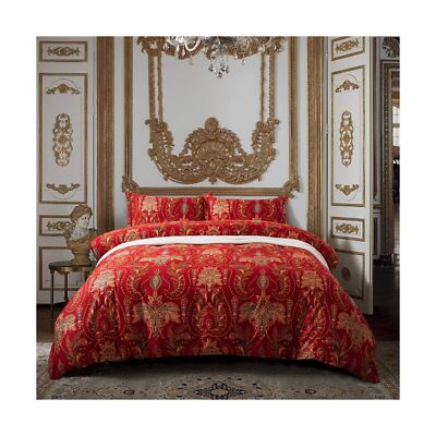 Italian Bohemian Paisley Duvet Cover 3pc Set Boho Bedding Boteh Damask Medall...