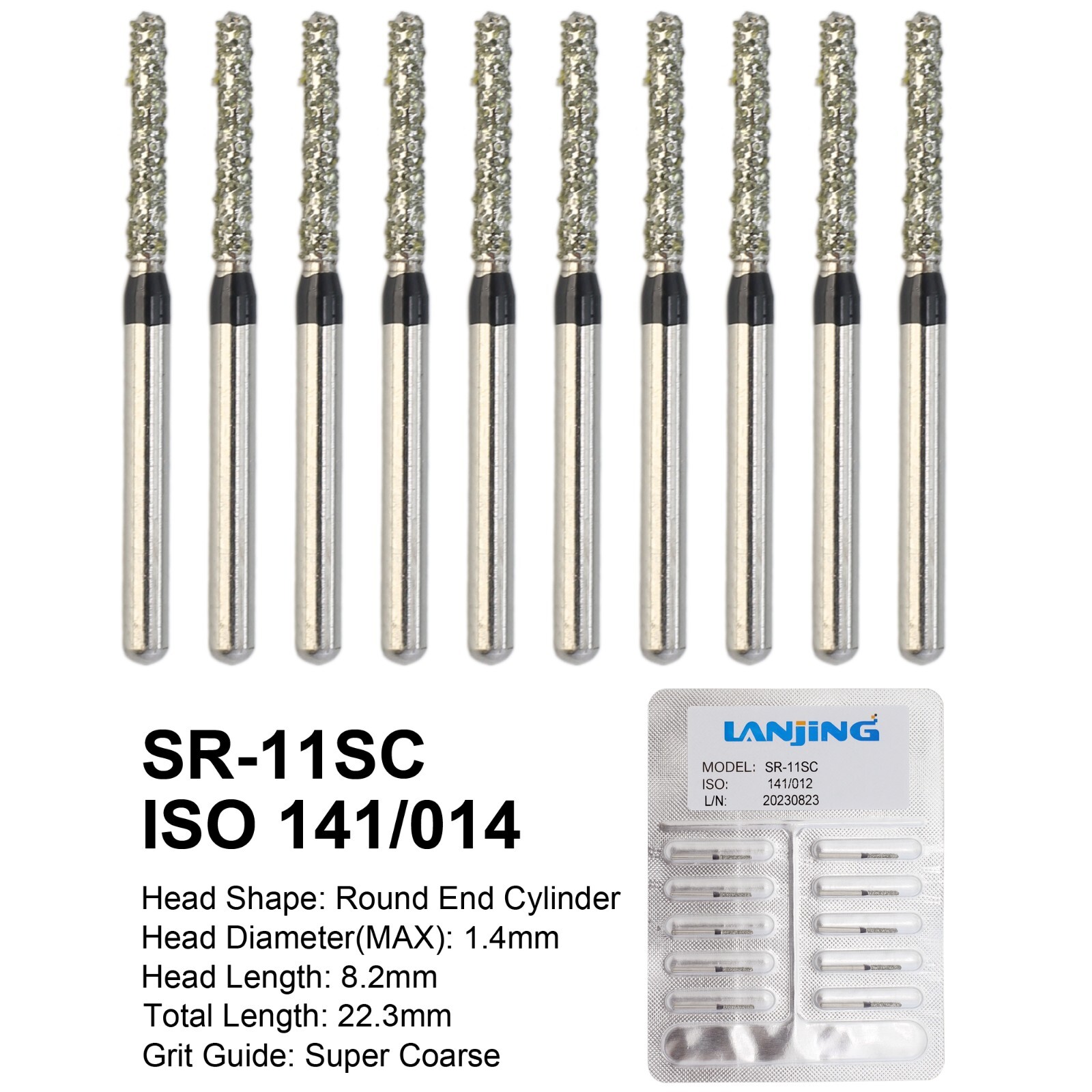 Dental Diamond Bur FG Round End Taper Football Super Coarse High Speed 856 850