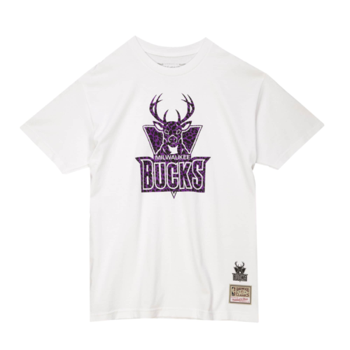 Белая футболка среднего веса Mitchell & Ness NBA Milwaukee Bucks Wild Life