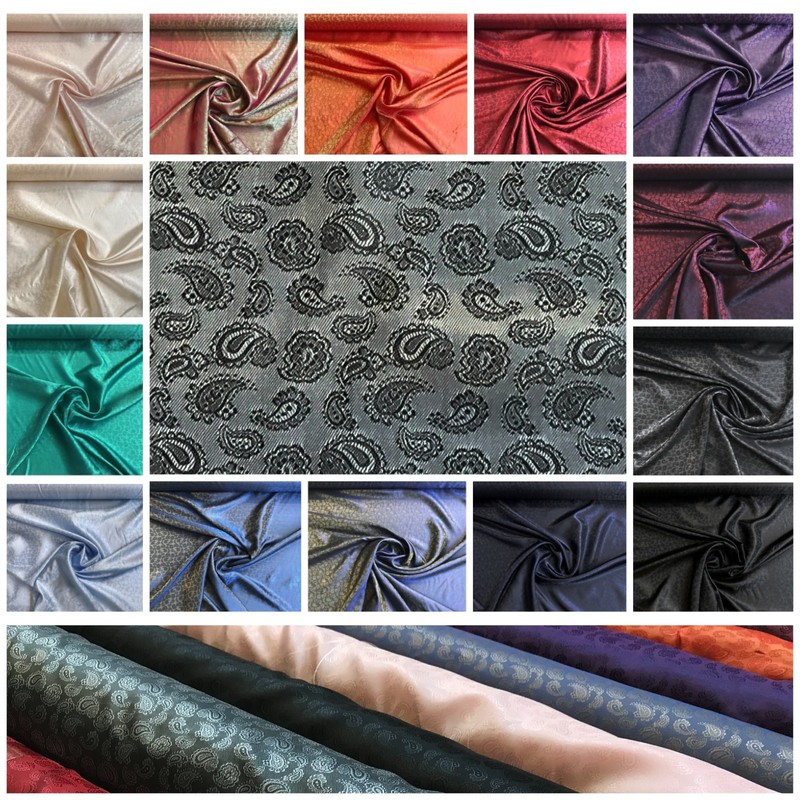 Futterstoffe Futter Stoff Jacquard Paisley Viskose Bekleidung Deko Meterware