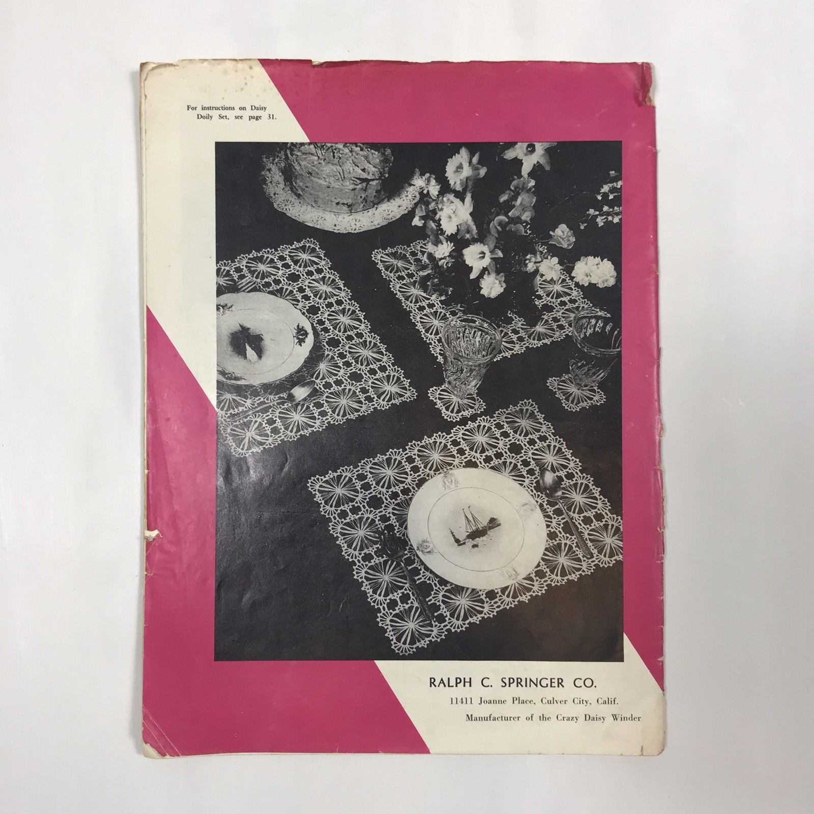 Vintage 1948 Designs For Crazy Daisy Winder Craft Magazine Crochet Doilies Guide