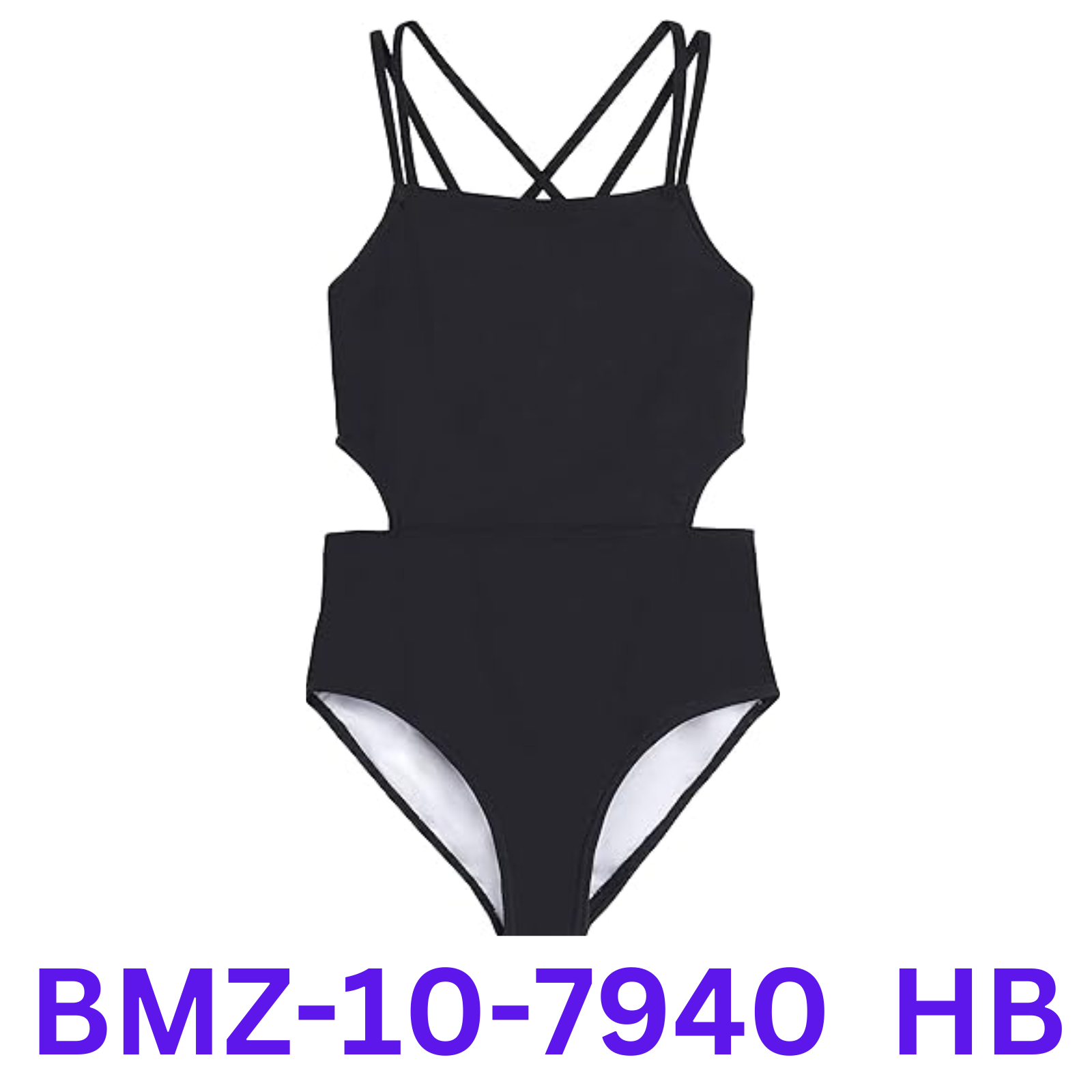 Kanu Surf Girls' Beach Sport Cut-Out 1-Piece Swimsuit, Solid Black, 14