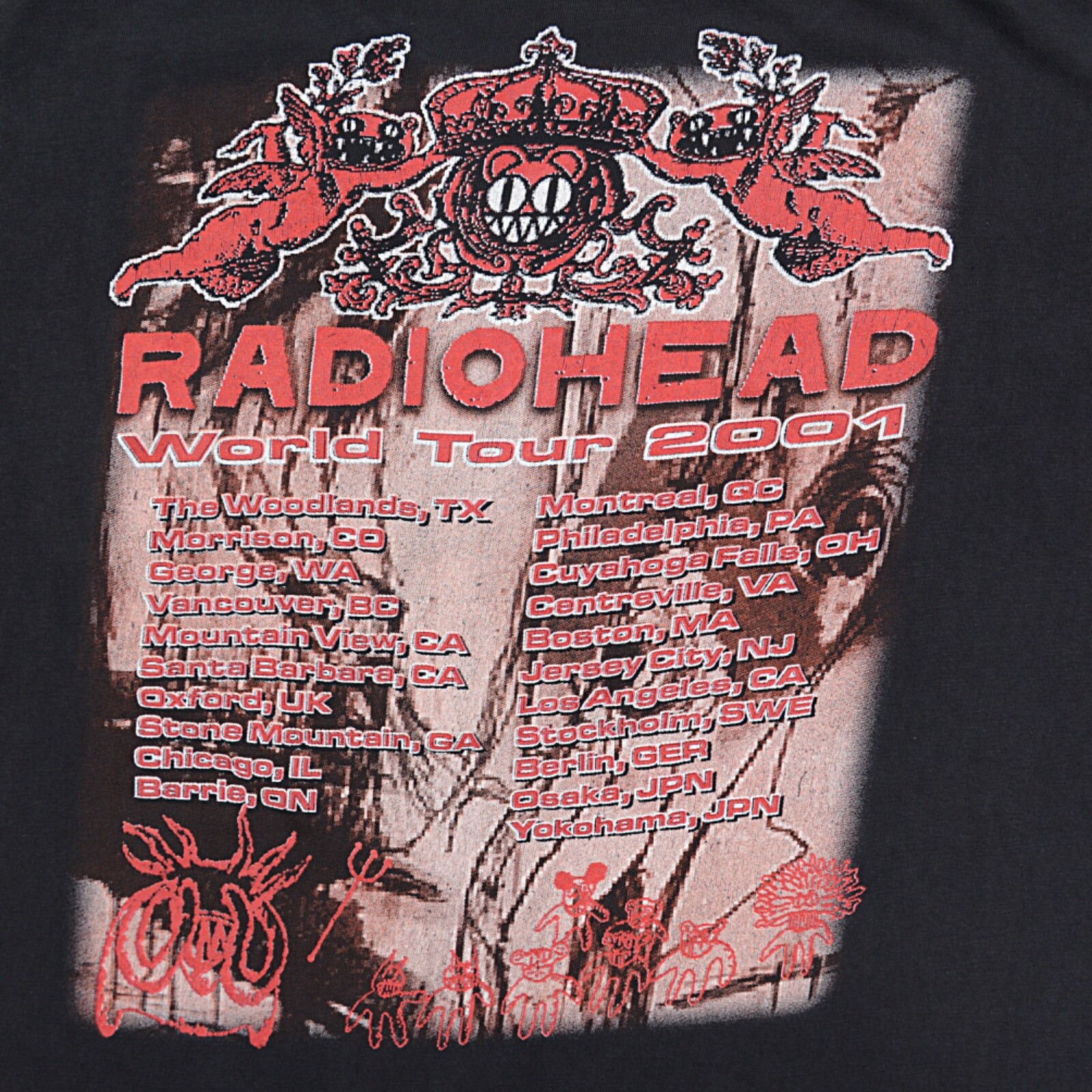 Vintage RADIOHEAD Amnesiac World Tour 2001 Japan Quebec USA Vintage RADIOHEAD Amnesiac World Tour 2001 Japan Quebec USA