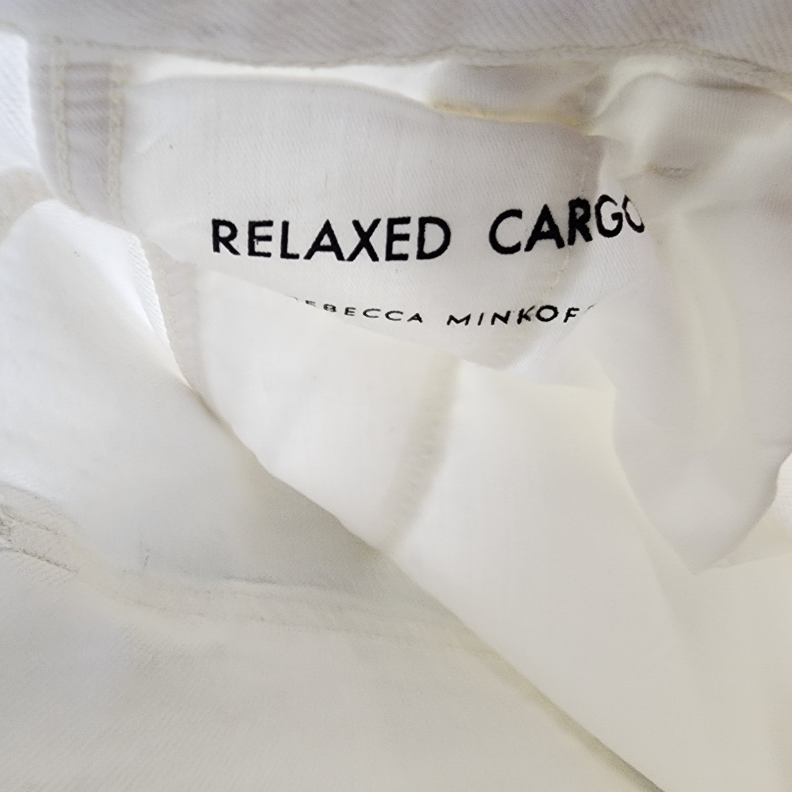 REBECCA MINKOFF Relaxed Cargo Pants Women's 30 Alabaster Button Zip Closure - Picture 15 of 20