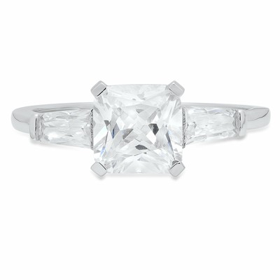 Pre-owned Pucci 1.62 Ct Emerald Baguette Solitaire Engagement Bridal Wedding Ring 14k White Gold In White/colorless