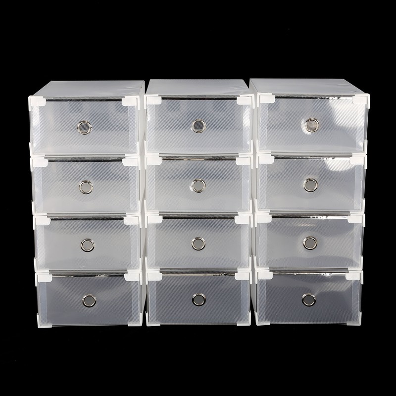 12tlg Schuhaufbewahrung Schuhkarton Aufbewahrungsbox Stapelbox Schuhbox