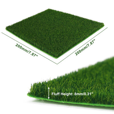 Evemodel 1pc 20cm*20cm Square Grass Mat 3mm 5mm 8mm Thick Artificial Lawn Carpet