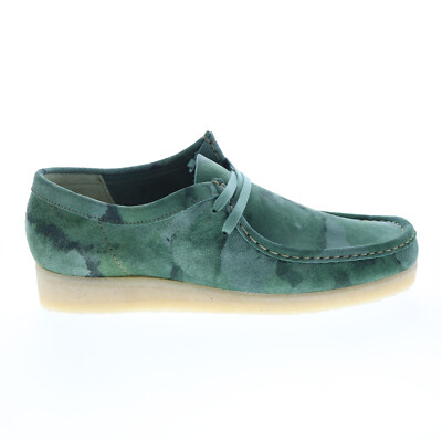 

Clarks Wallabee 26164634 Мужские зеленые замшевые оксфорды и туфли на шнуровке в стиле кэжуал, Зеленый, Clarks Wallabee
