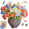 Delobil Flower Wooden Puzzles for Adults, 200 Pieces Vase Jigsaw Puzzles, Unique Shaped Medium Size Wood Puzzle Birthday Gifts for Mom Adults and Kids, Family Game 11'' x 11.3''