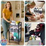 JRANBRJS 2IN1 Baby Diaper Caddy Organizer-3 Tier Rolling Storage Cart with Dividers - Bedside Diaper Caddy Cart for Baby Nursery Newborn Essentials-Mobile Utility Carts with Wheels for Changing Table