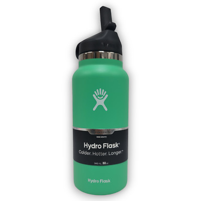 32oz Hydro Flask Water Bottle Stainless Steel Wide Mouth W/Straw Lid Spearmint