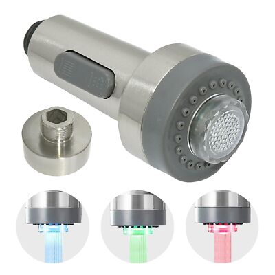 Kitchen Faucet Pull Down Spray Head with LED Lights ï¼Œ3Function Sink Spray No