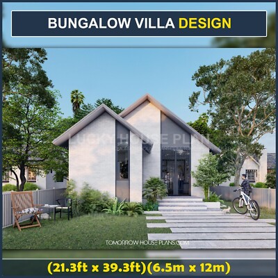 Custom Bungalow Villa Design-2BedRoom-3Bathroom,Full PDF+CAD File+3D SketchUP