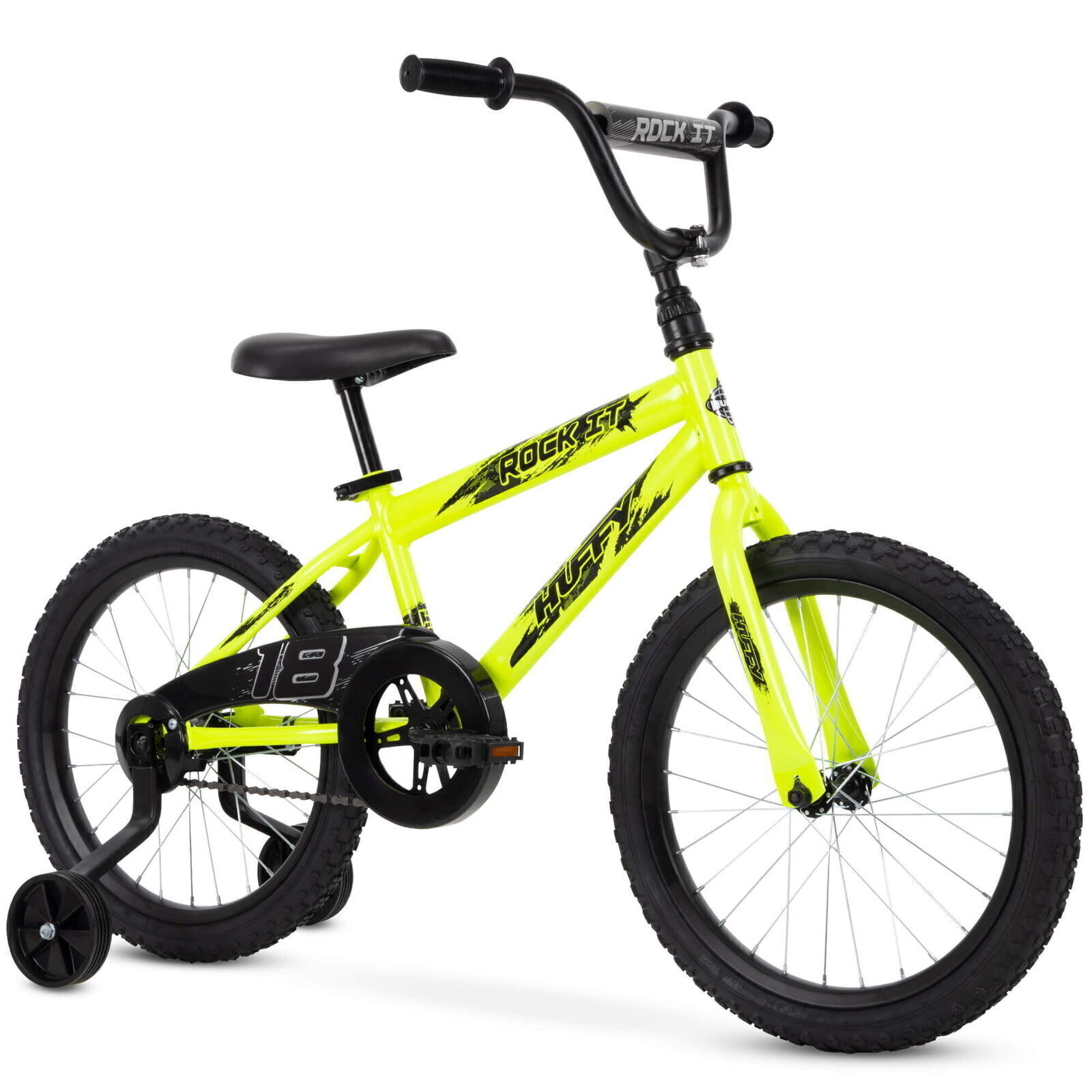 Rock Boy Kids Bike Neon Powder Yellow Matte Black Durable Steel Rim 22.22 Lb