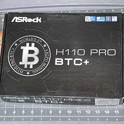 ASRock H110 Pro BTC+ Intel Mining Motherboard 13 Slot | 32gbRAM,i3-7100CPU,FAN