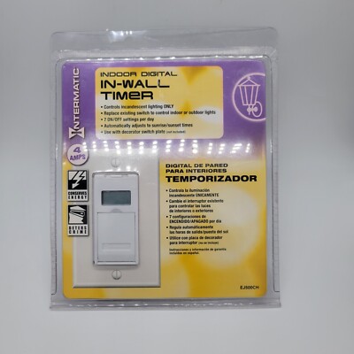 Intermatic EJ500CH Indoor Digital In-Wall Switch Timer - NEW - Seven Settings