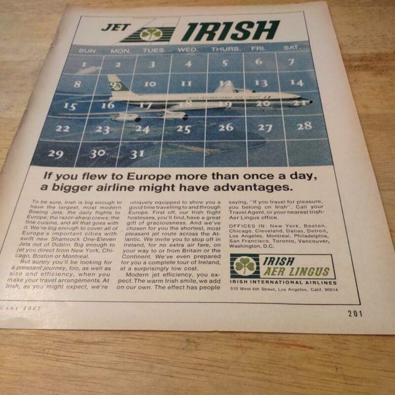 1967 Jet Irish AER Lingus Magazine Ad
