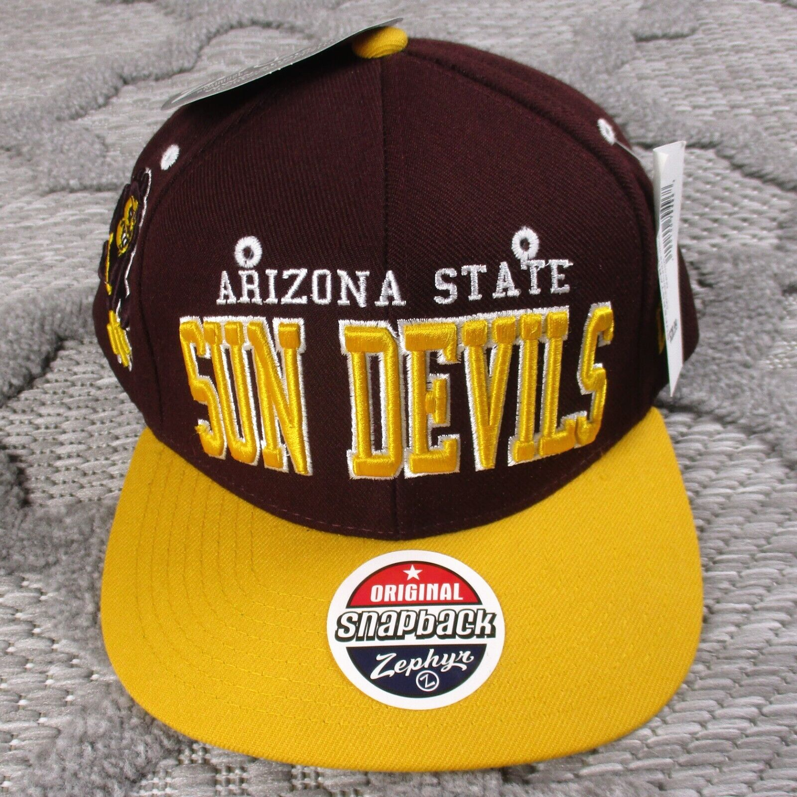Arizona State Hat Mens Snapback Maroon/Yellow Zephyr Acrylic/Wool