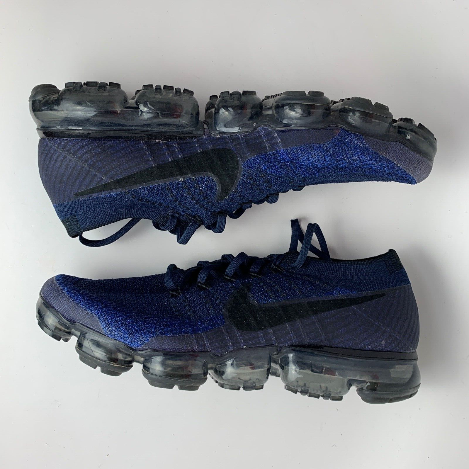 

Мужские кроссовки Nike Air VaporMax Flyknit OG College Navy Blue Black Royal 849558-400 11,5, Синий, Nike Air VaporMax Flyknit