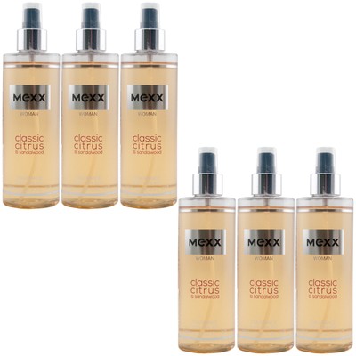 Mexx Bodyspray Classic Citrus & Sandalwood 6 X 8.5oz Body Splash Body Spray