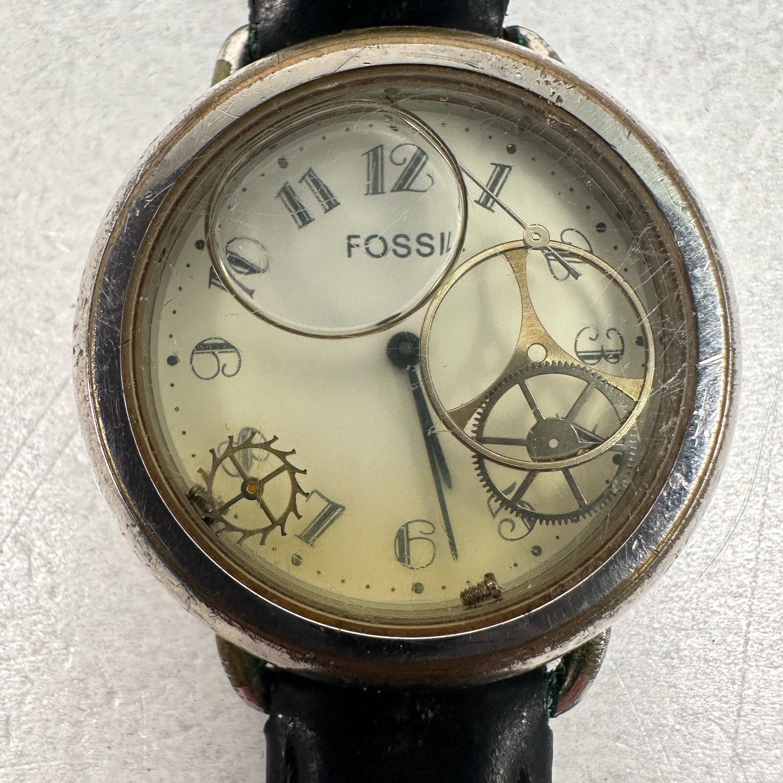 VTG Fossil Watch Liquid Dial Floating Gears Road Trip Y2K