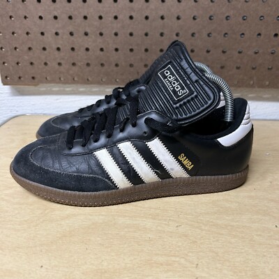 Mens adidas samba black leather best sale