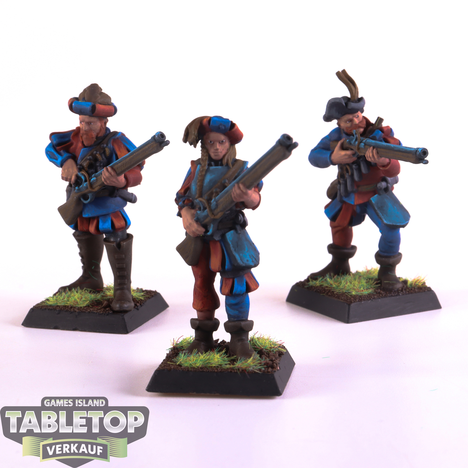 Cities of Sigmar - 3 Freeguild Handgunners - gut bemalt