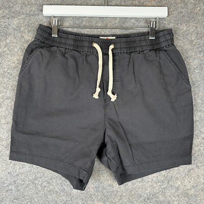 Marine Layer Saturday Shorts Mens Medium 5'' Inseam Drawstring Stretch Black