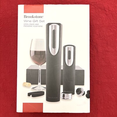 Brookstone Wine Gift Set - 'Open, Enjoy and Preserve Your Wine' - New/Unused