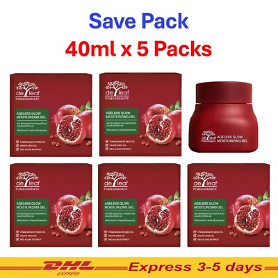 5x De Leaf Thanaka Pomegranate Ageless Glow Moisturizing Gel Facial Anti Wrinkle