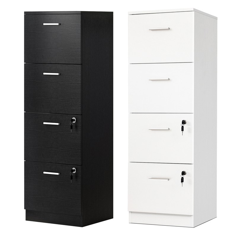 Wood Filing Cabinet 4-Drawer Organizer Vertical File Cabinet