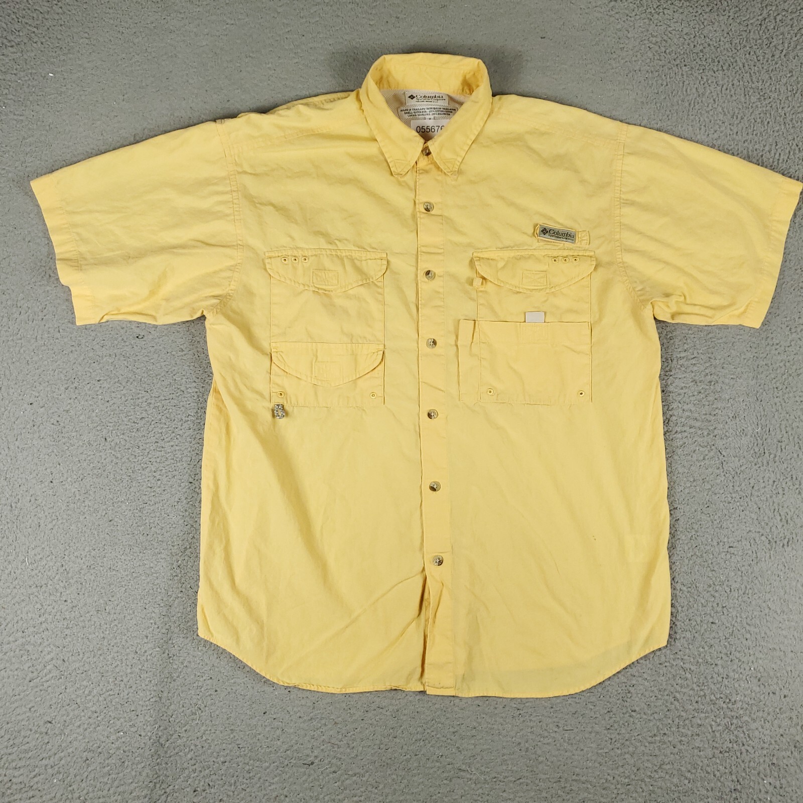 Columbia Shirt Mens XL Yellow Cotton PFG Vented Fishing