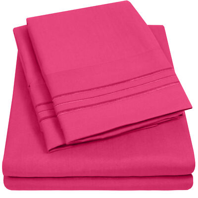 Sweet Home Collection 1800 Series Deep Pocket Microfiber 4 Piece Sheet Set