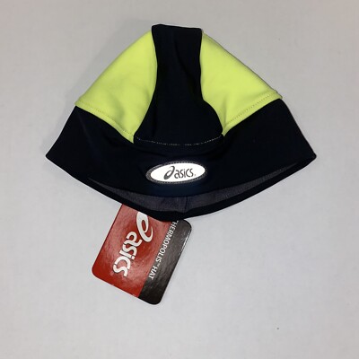 Asics Runners Beanies Utility Thermopolis Hat Yellow Black, Size S/M Made In USA