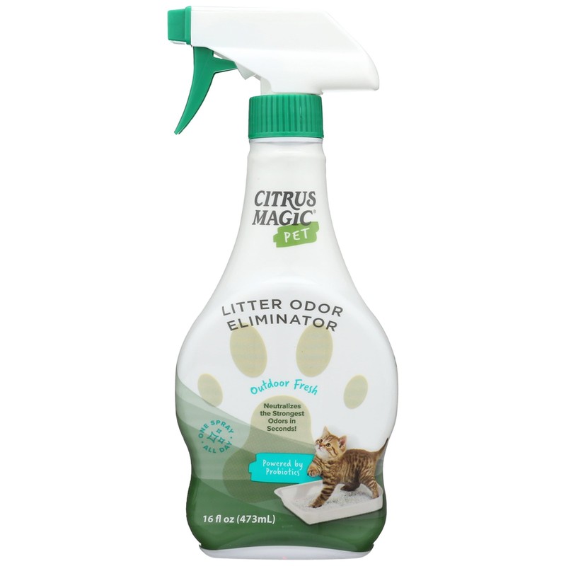 Outdoor Fresh Pet Probiotic Litter Odor Eliminator Spray, 16-F...