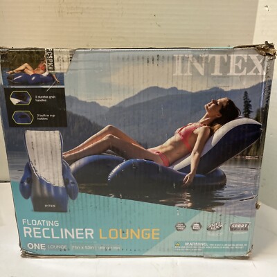 INTEX Floating Lounge Pool Recliner Lounger w/ Cup Holders | 58868E