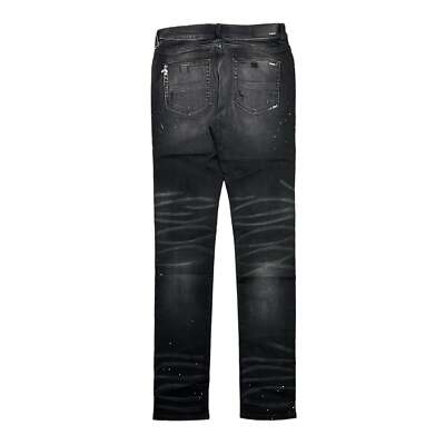 Pre-owned Amiri Mx1 Brown Plaid Patch Jeans Aged Black