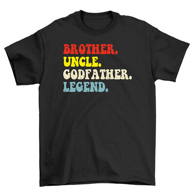 Brother Uncle Godfather Legend T-Shirt, Funny Family Gift Tee Men's Casual Shirt