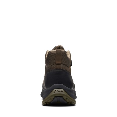 Clarks Mens ATL Trail Up Waterproof Green Leather  Boots Shoes