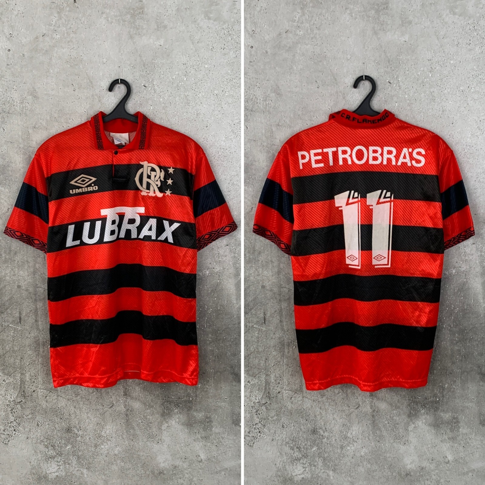 UMBRO Flamengo シャツ Mサイズ Flamengo 1996 Umbro 100th Home L/S match worn shirt #25