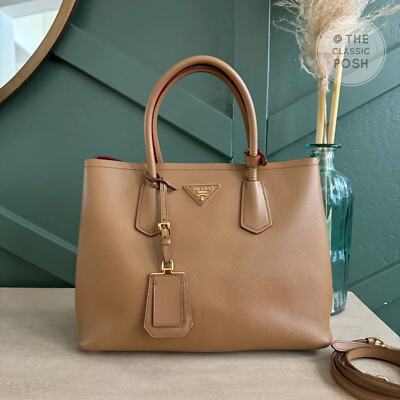 トートバッグ PRADA Camel Leather Shopping Bag Prada Camel Tote Shoulder Bag ○ Labellov ○ Buy and Sell