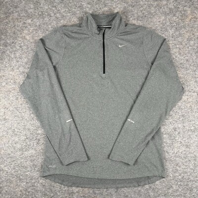 Nike Dri Fit Element 1/4 Zip Running Pullover Long Sleeve Shirt Mens Medium M